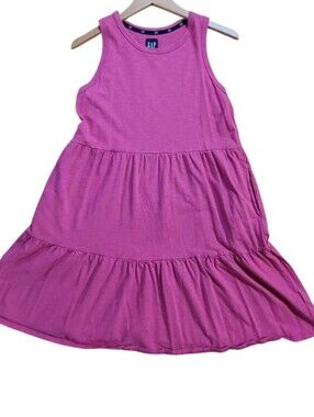 GAP Bright Magenta Tiered Tank Dress
